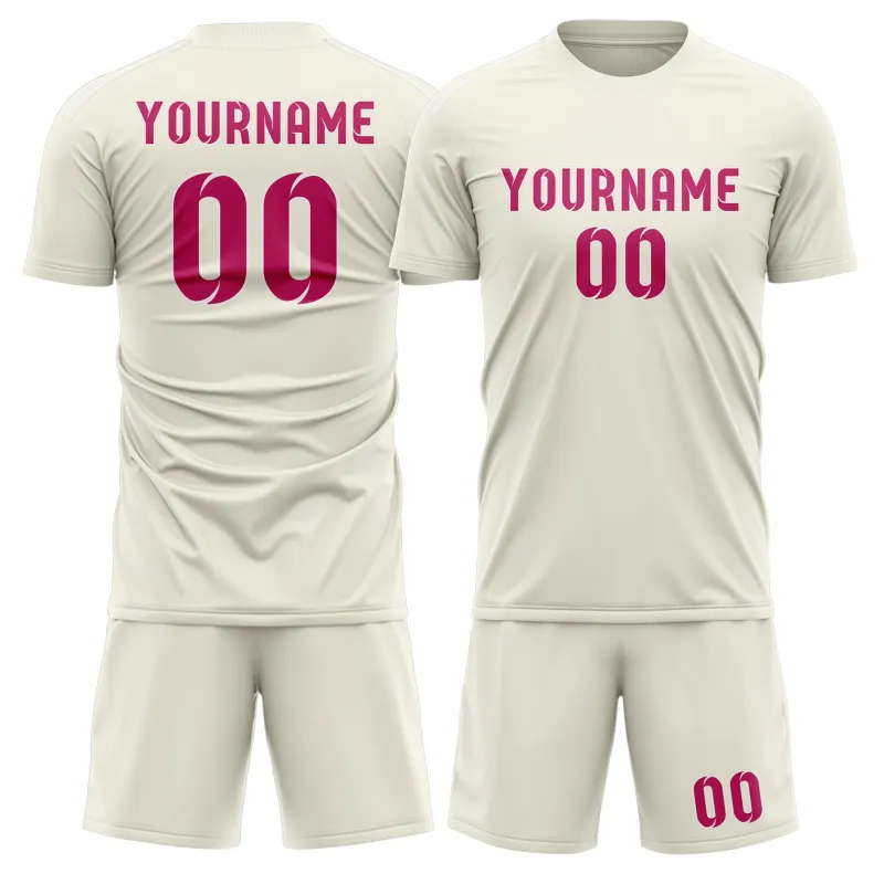Custom Cream Pink Soccer Set made by Tailorly