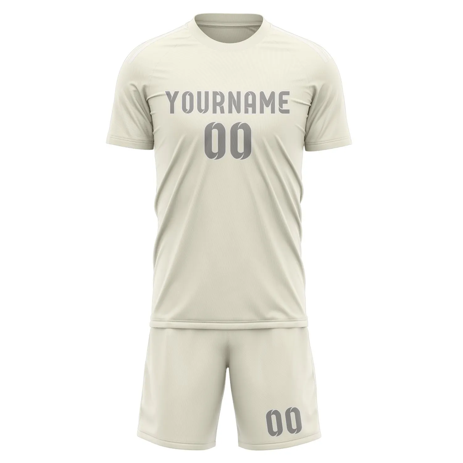 Custom Cream Gray Soccer Set sold by Tailorly product image thumbnail 2