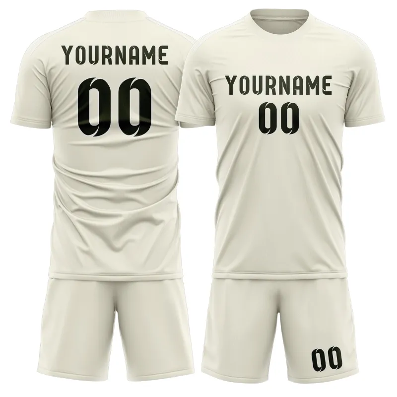 Custom Cream Olive Soccer Set made by Tailorly
