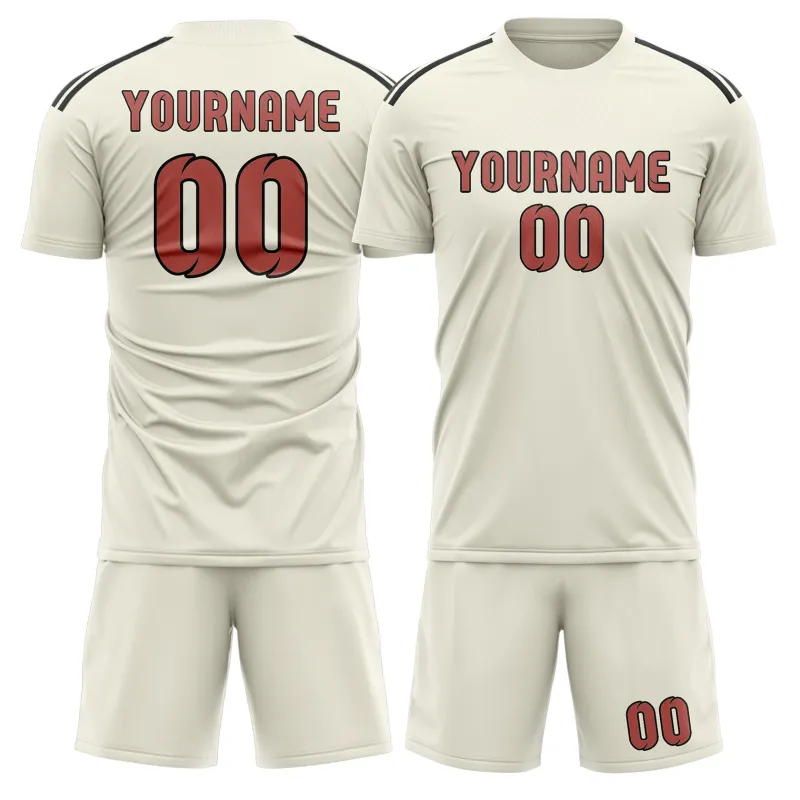 Custom Cream Copper Rose Soccer Set made by Tailorly