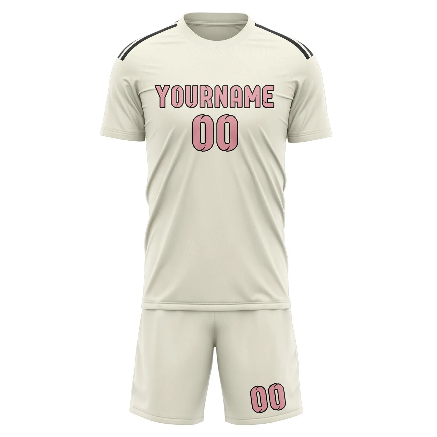 Custom Cream Light Pink Soccer Set sold by Tailorly product image thumbnail 2