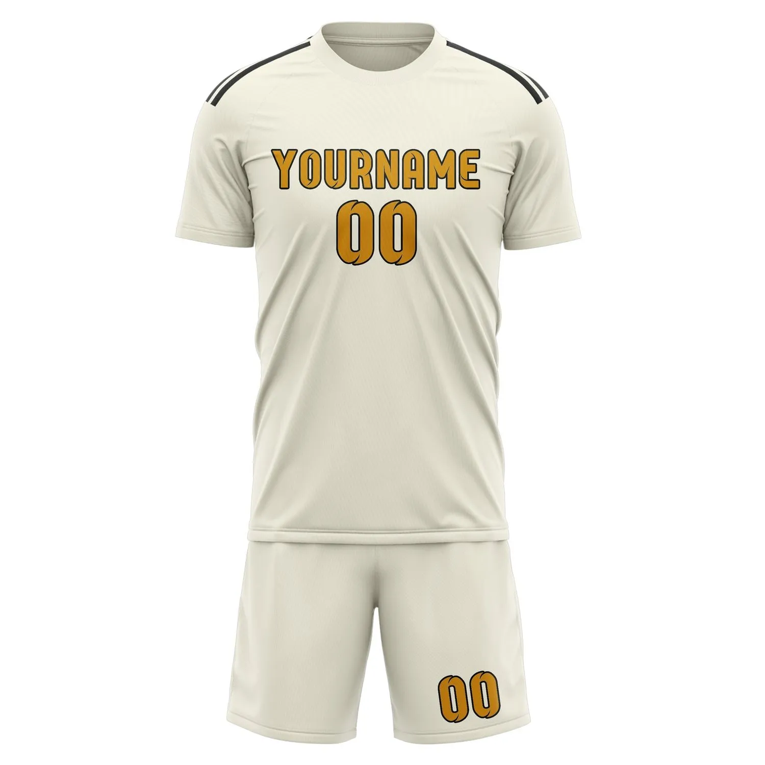 Custom Cream Yellow Soccer Set sold by Tailorly product image thumbnail 2