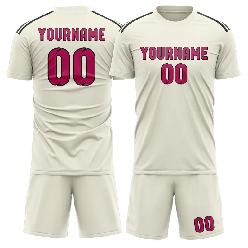 Custom Cream Pink Soccer Set made by Tailorly