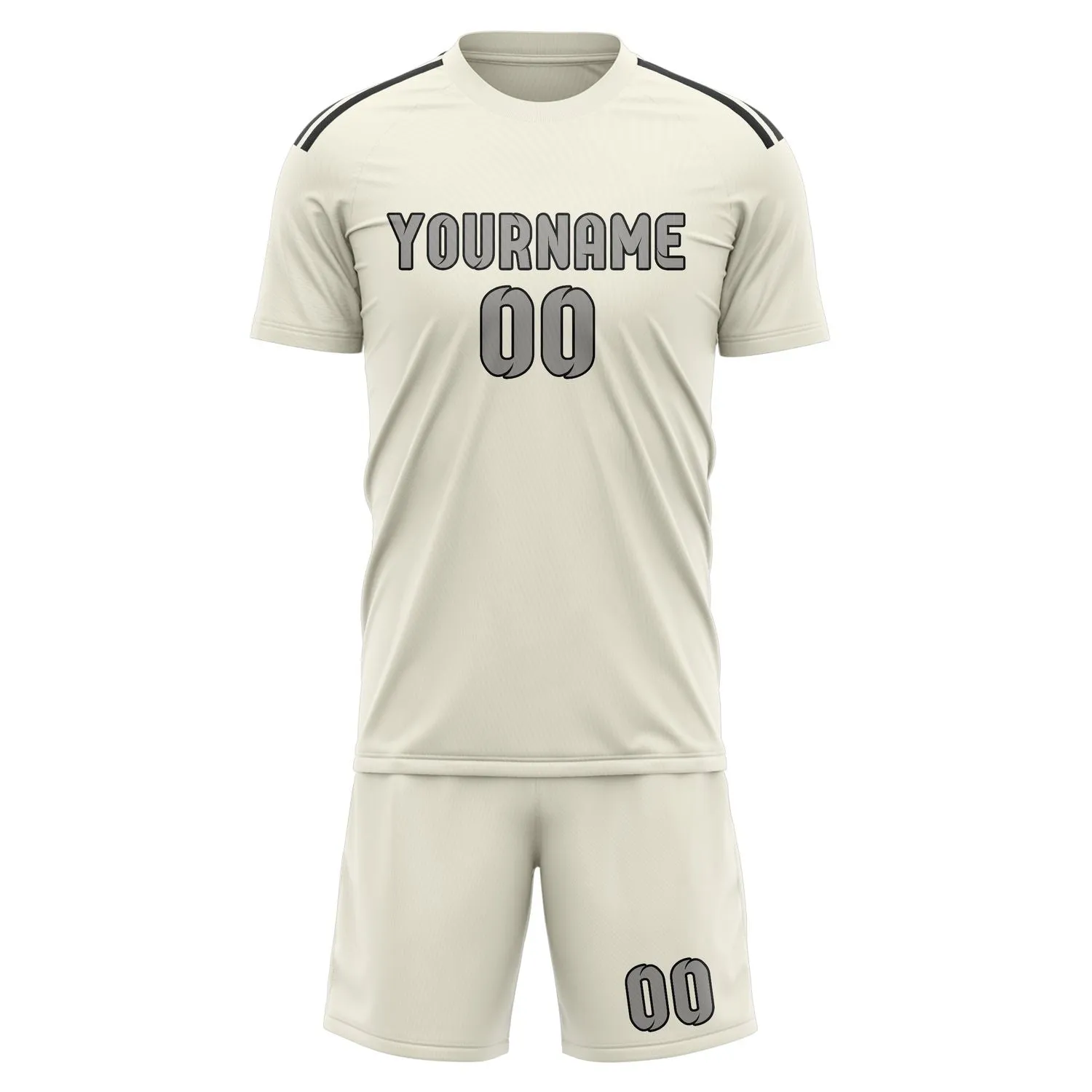 Custom Cream Gray Soccer Set sold by Tailorly product image thumbnail 2