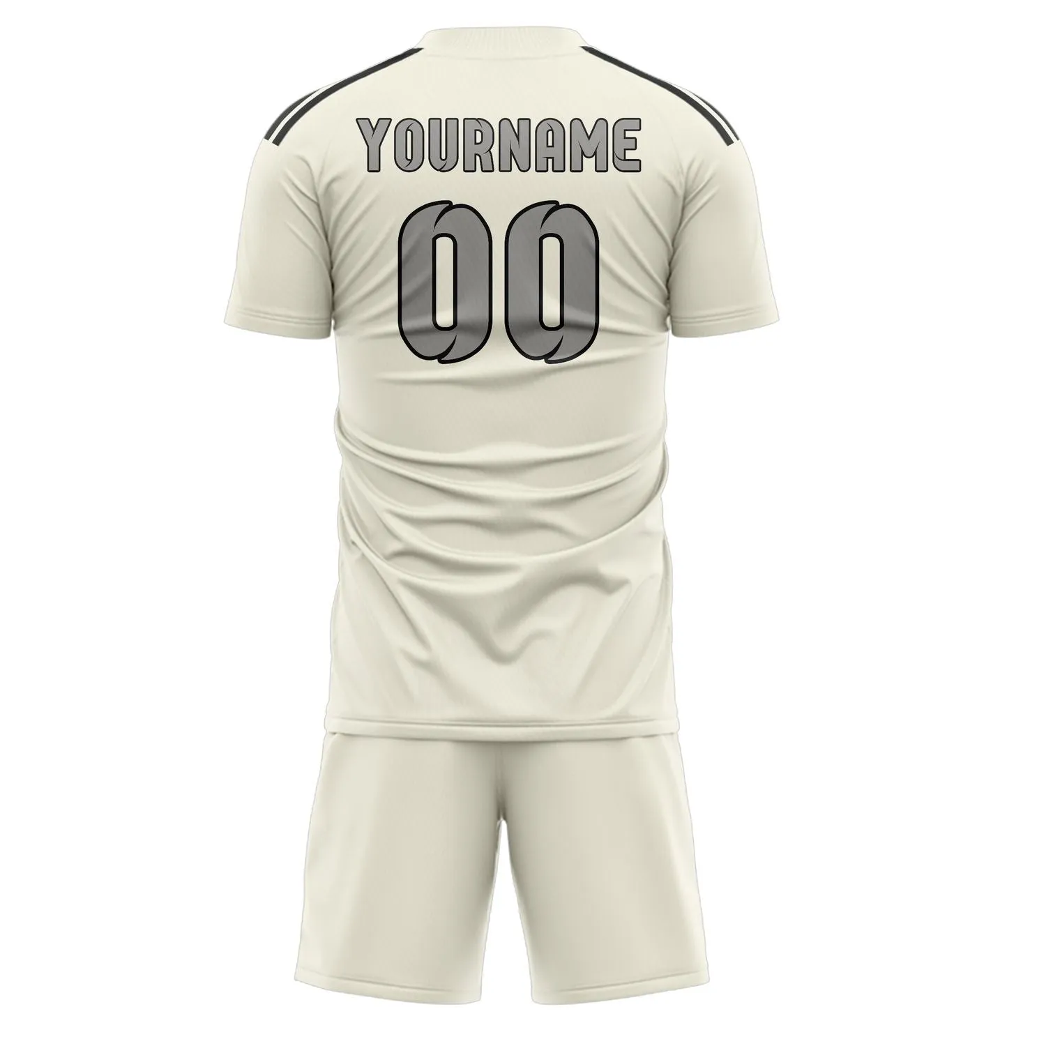 Custom Cream Gray Soccer Set sold by Tailorly product image thumbnail 3