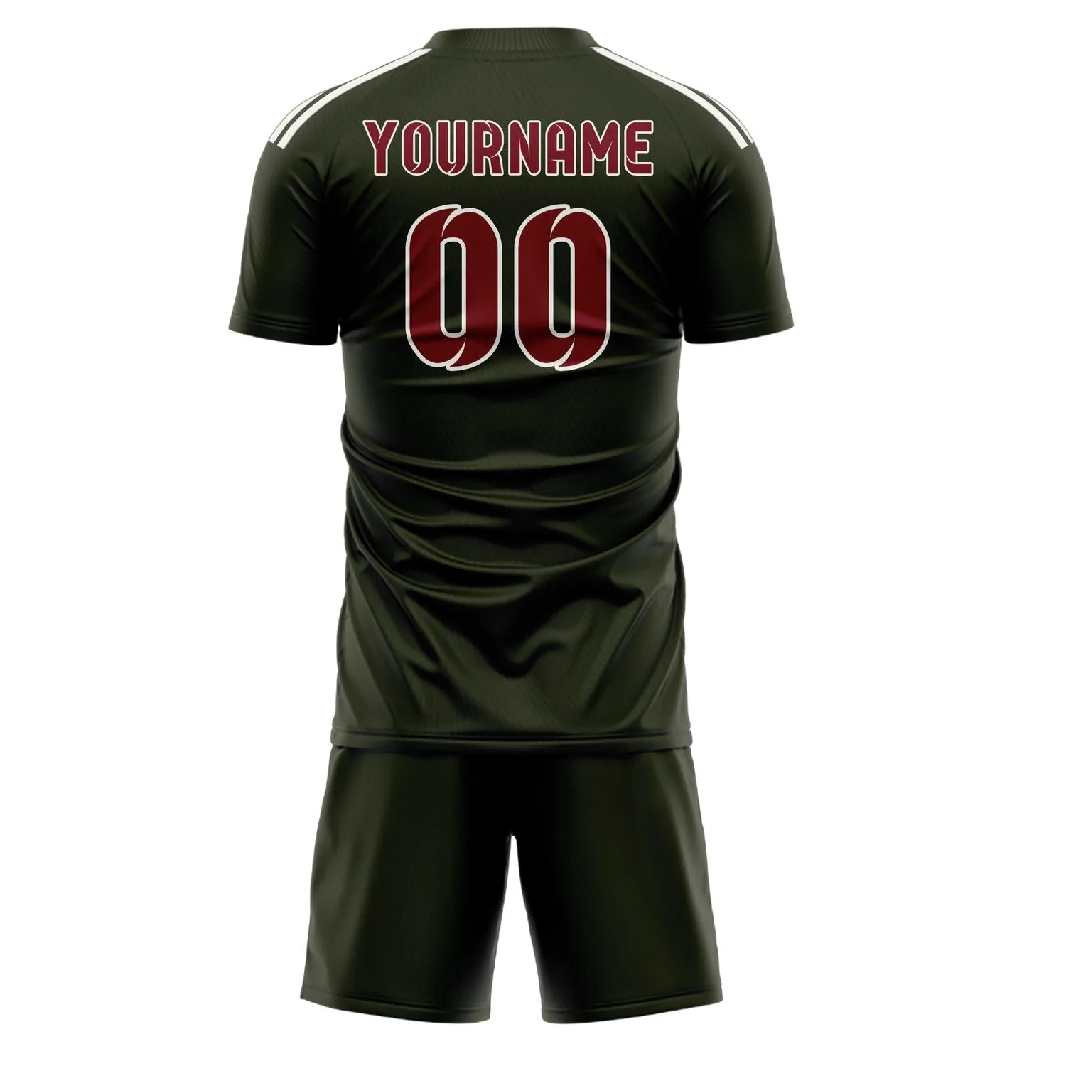 Custom Olive Crimson Red Soccer Set sold by Tailorly product image thumbnail 3