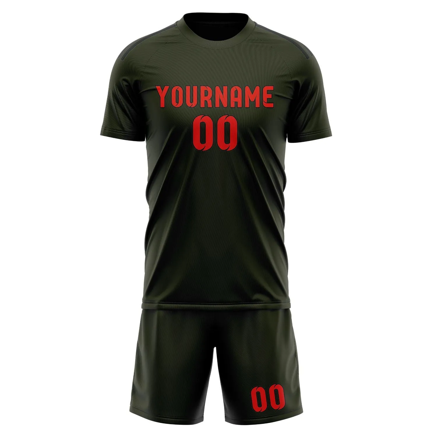 Custom Olive Orange Red Soccer Set sold by Tailorly product image thumbnail 2