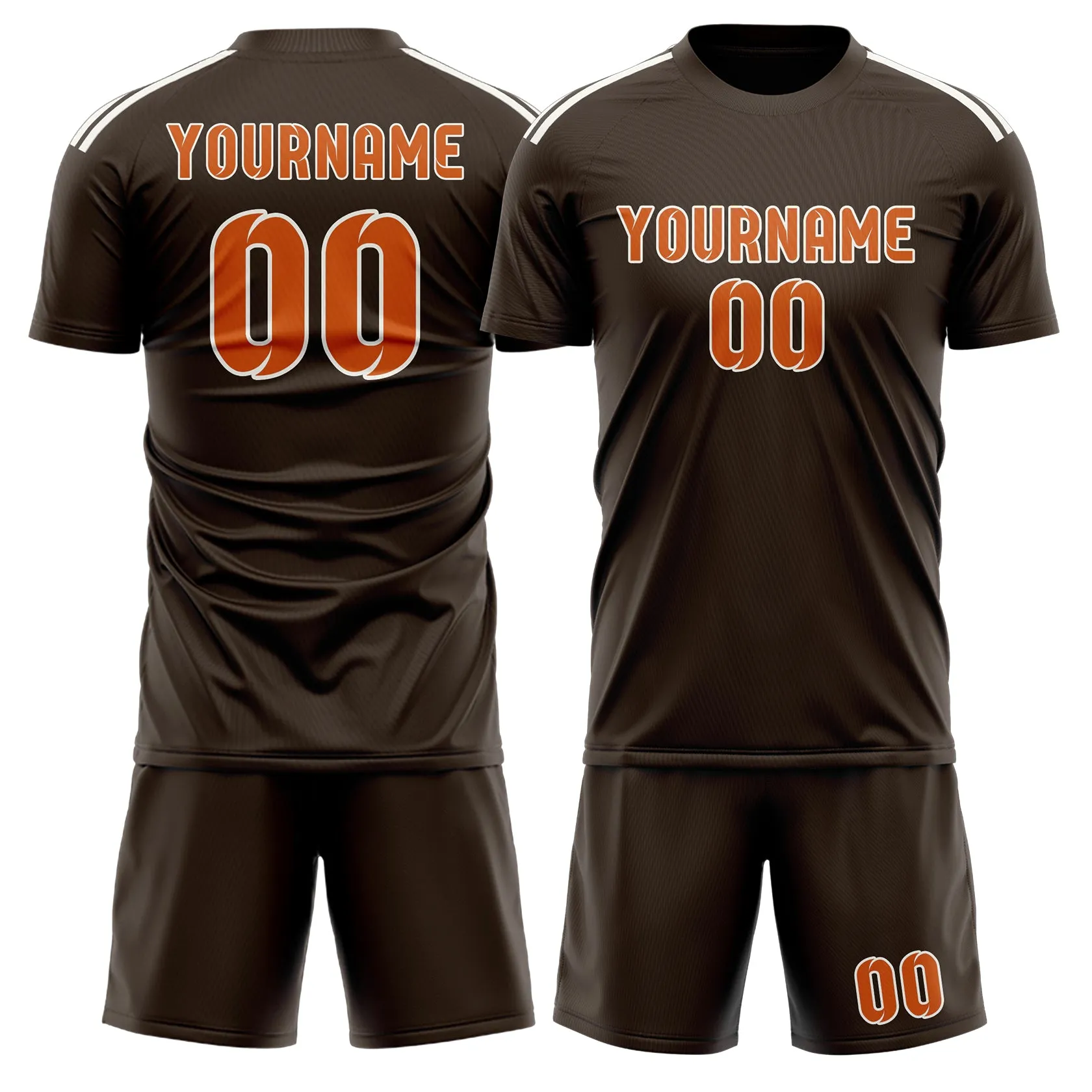 Custom Brown Orange Soccer Set sold by Tailorly
