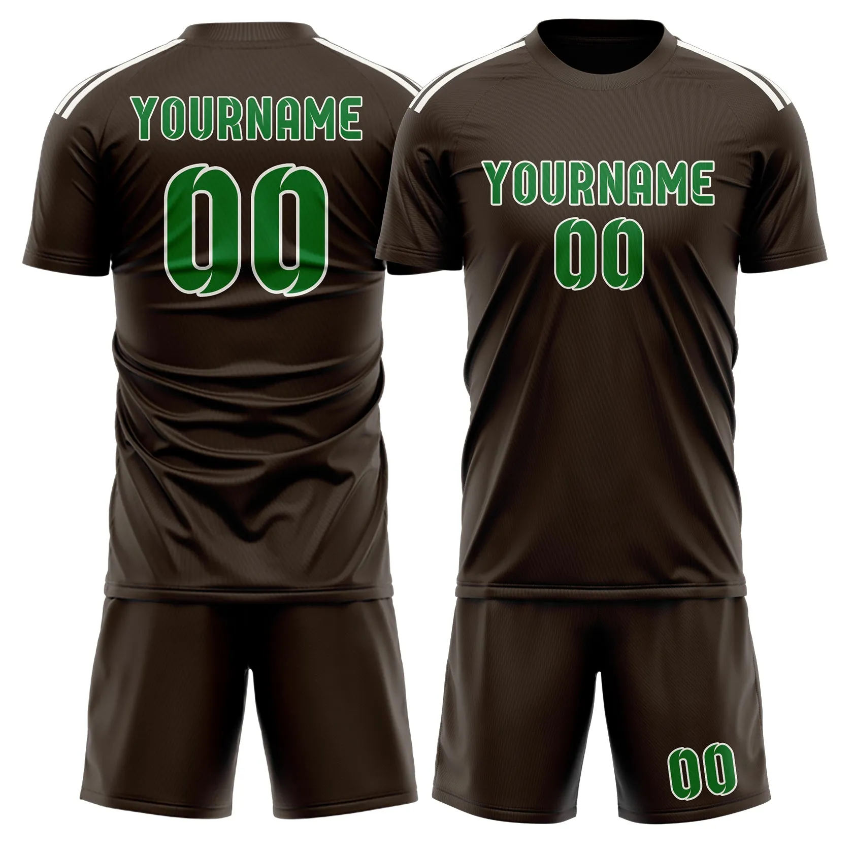 Custom Brown Emerald Green Soccer Set sold by Tailorly