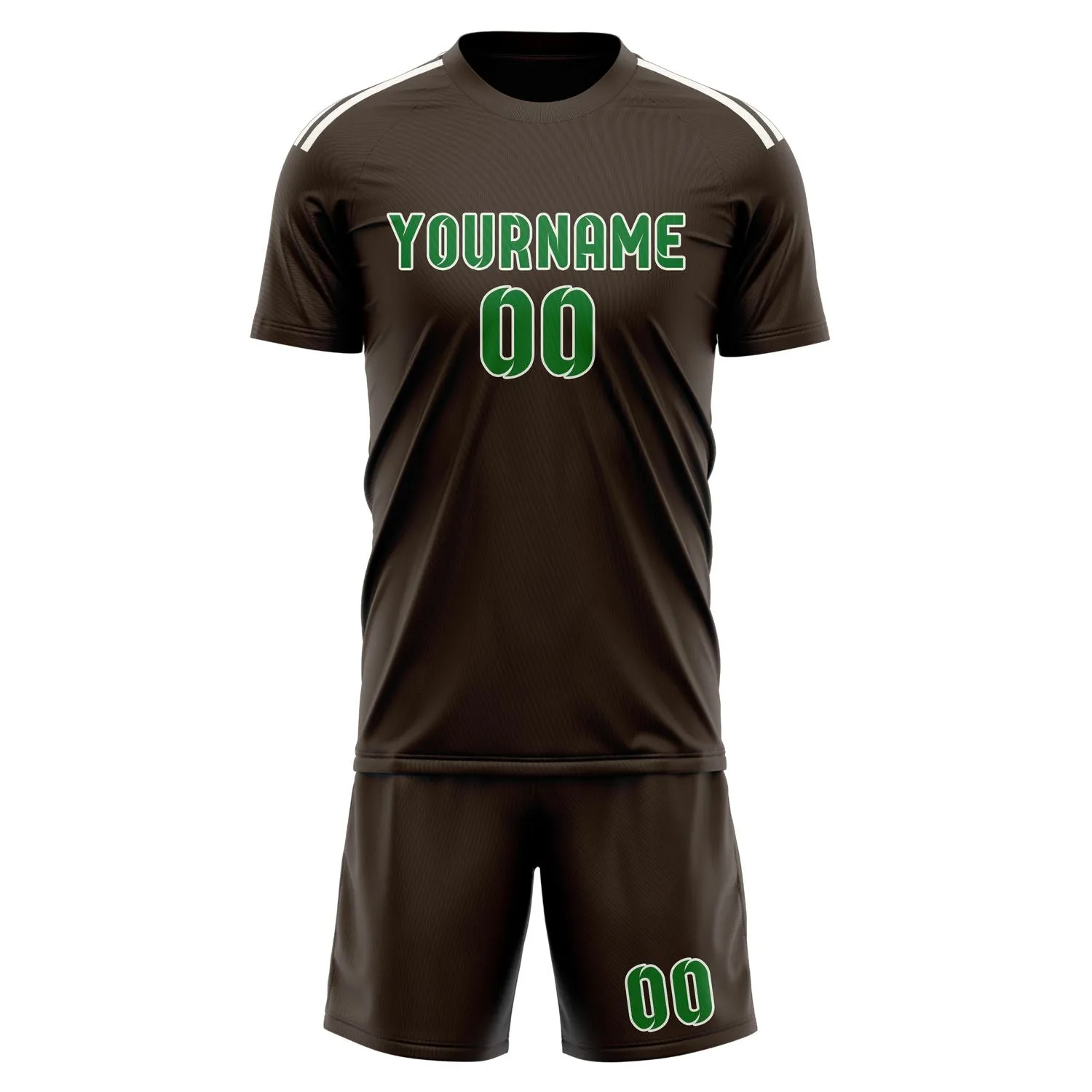 Custom Brown Emerald Green Soccer Set sold by Tailorly product image thumbnail 2