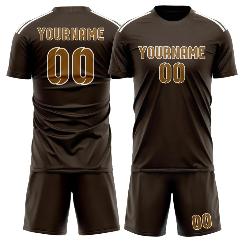 Custom Brown Khaki Soccer Set made by Tailorly