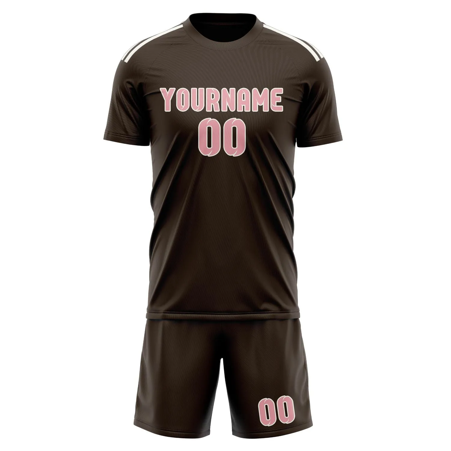 Custom Brown Light Pink Soccer Set sold by Tailorly product image thumbnail 2