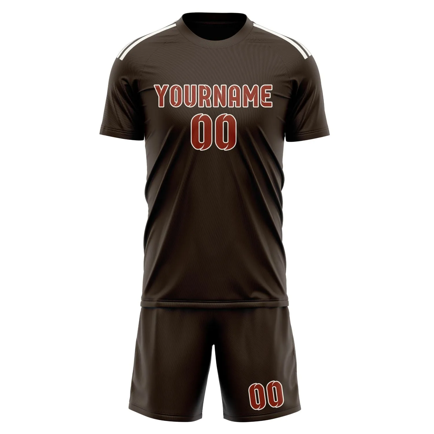 Custom Brown Coral Red Soccer Set sold by Tailorly product image thumbnail 2