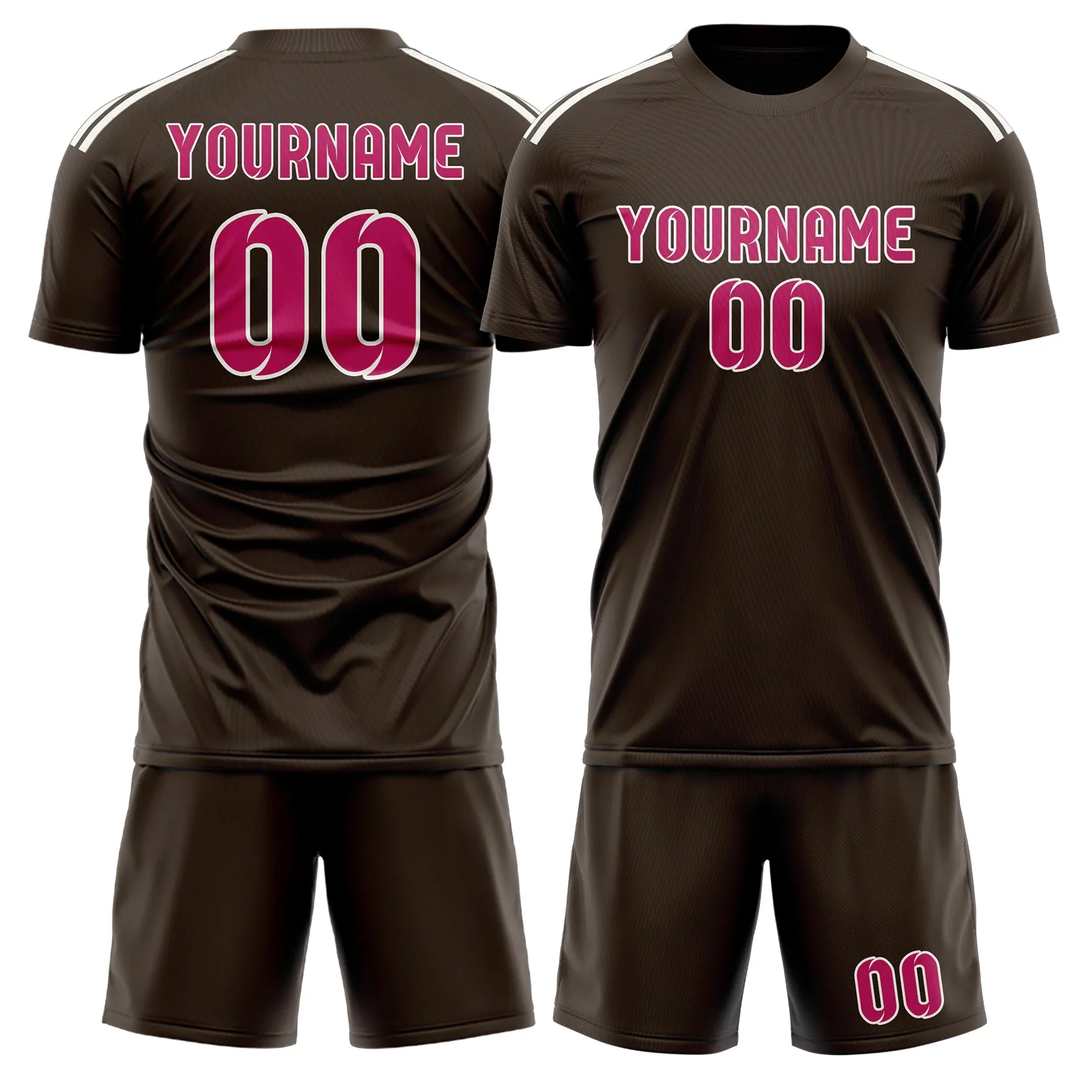 Custom Brown Pink Soccer Set sold by Tailorly