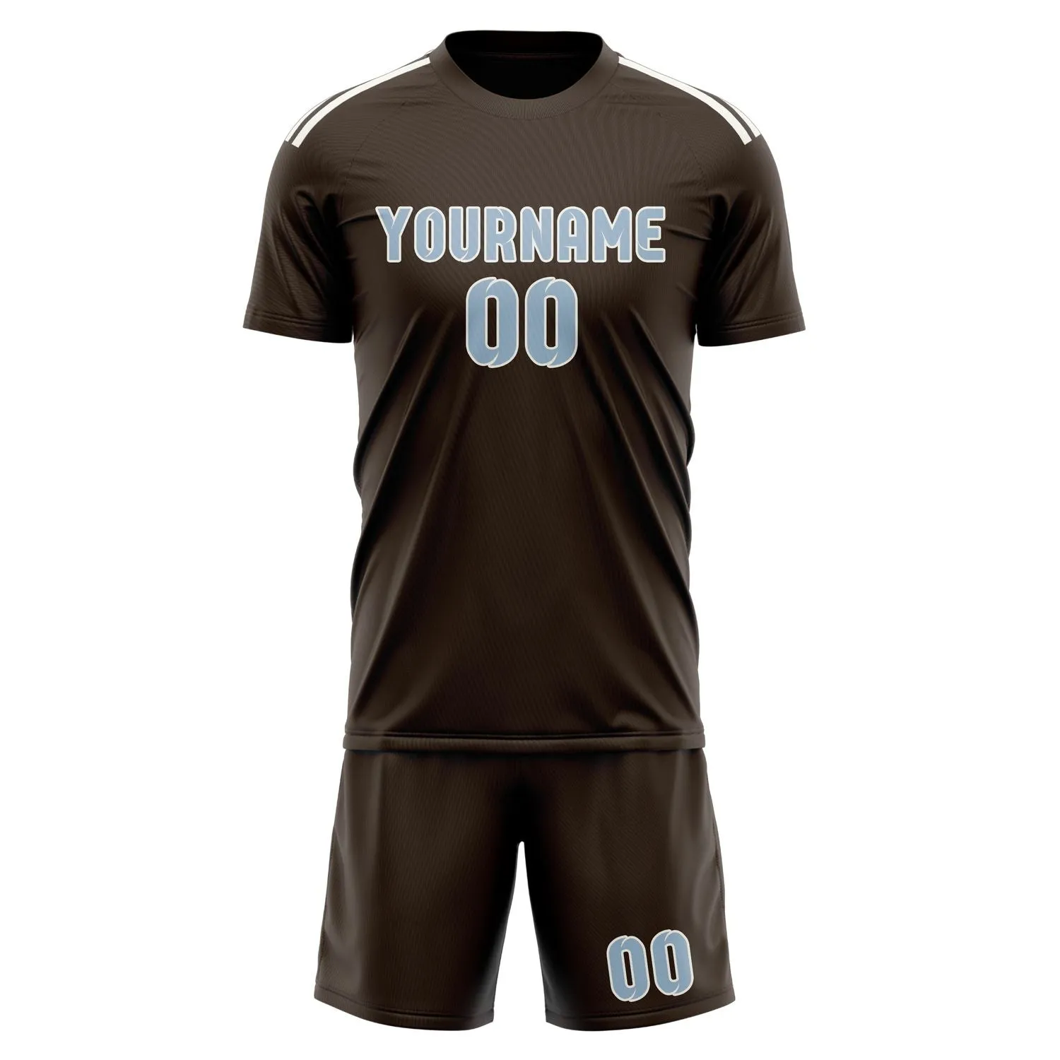 Custom Brown Light Blue Soccer Set sold by Tailorly product image thumbnail 2
