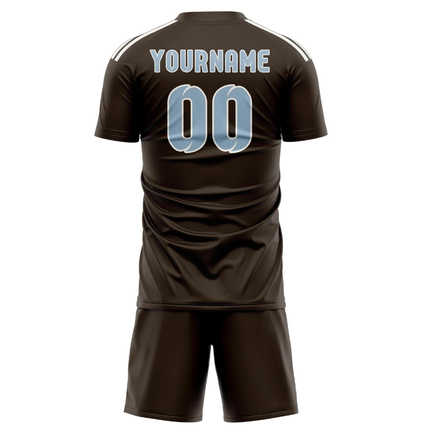 Custom Brown Light Blue Soccer Set sold by Tailorly product image thumbnail 3