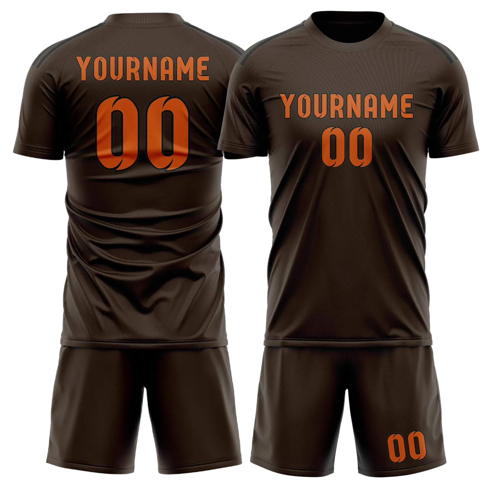 Custom Brown Orange Soccer Set sold by Tailorly
