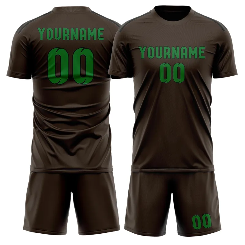 Custom Brown Emerald Green Soccer Set made by Tailorly
