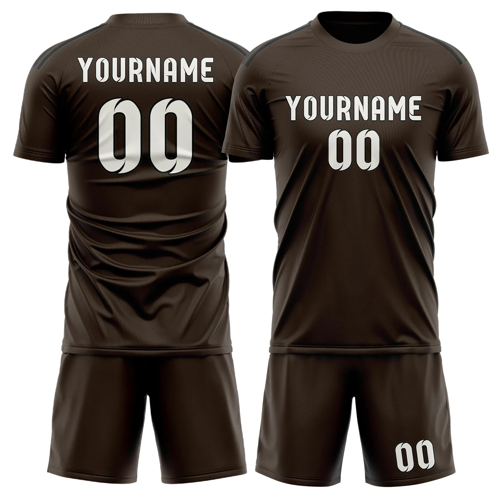 Custom Brown White Soccer Set sold by Tailorly