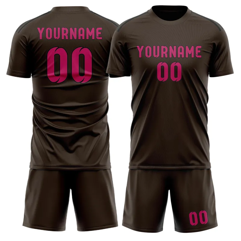 Custom Brown Pink Soccer Set made by Tailorly
