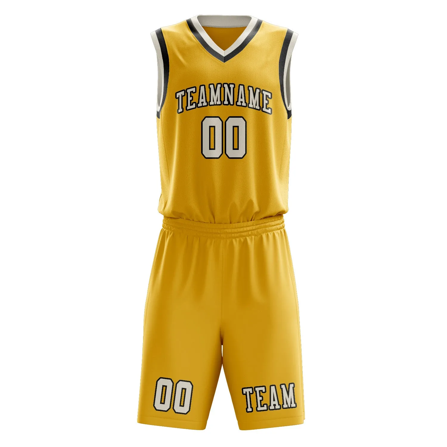 Custom Gold Cream Basketball Set sold by Tailorly product image thumbnail 2