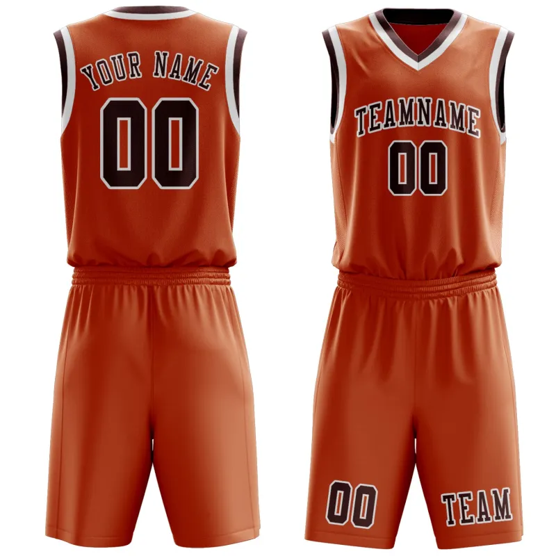 Custom Orange Crimson Red Basketball Set made by Tailorly