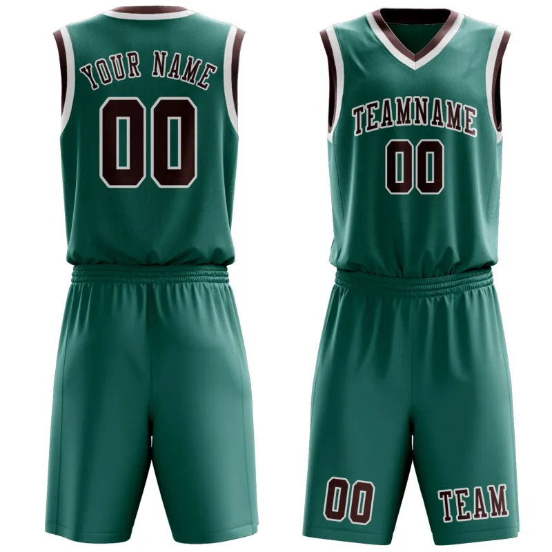 Custom Blue Green Crimson Red Basketball Set made by Tailorly