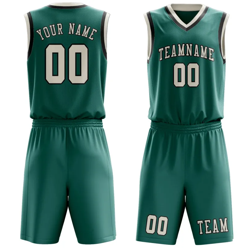 Custom Blue Green Cream Basketball Set made by Tailorly