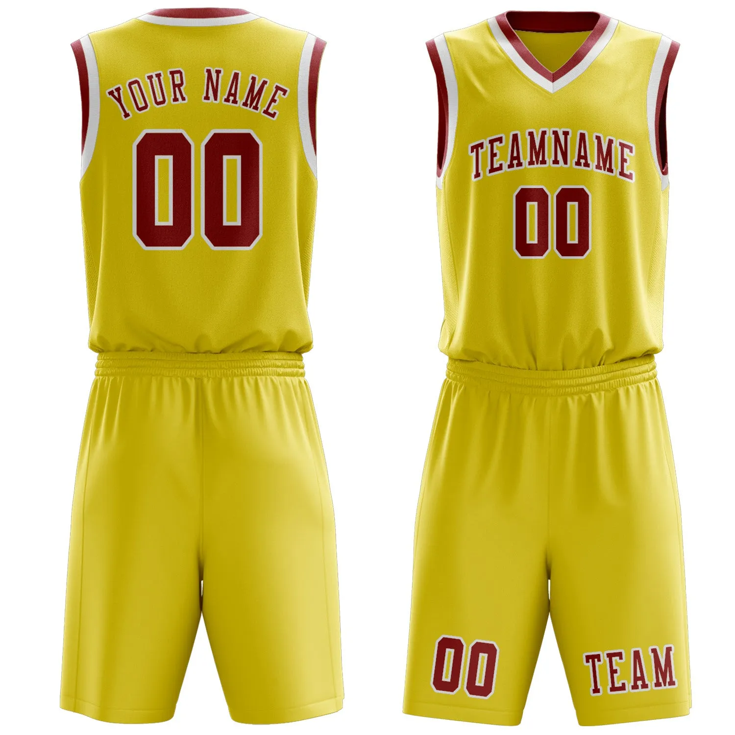 Custom Light Yellow Red Basketball Set sold by Tailorly