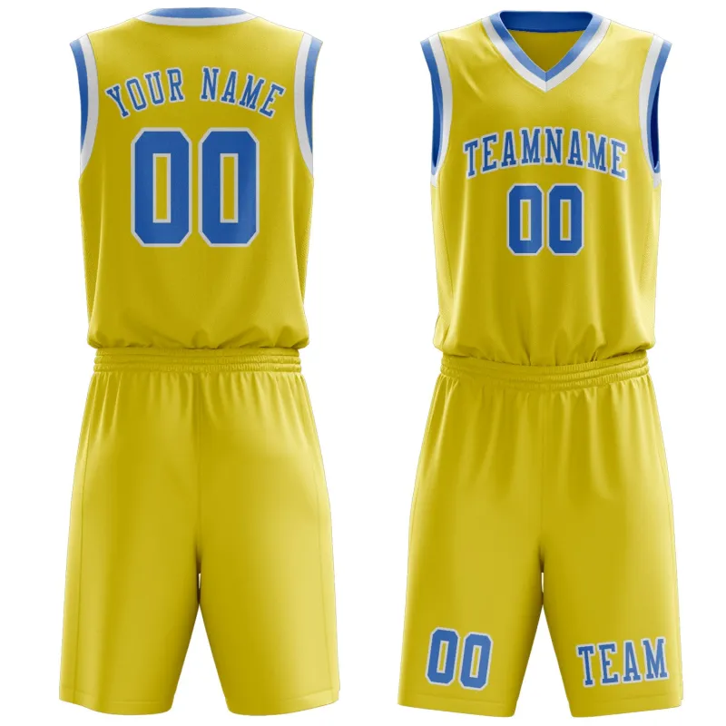 Custom Light Yellow Light Blue Basketball Set made by Tailorly