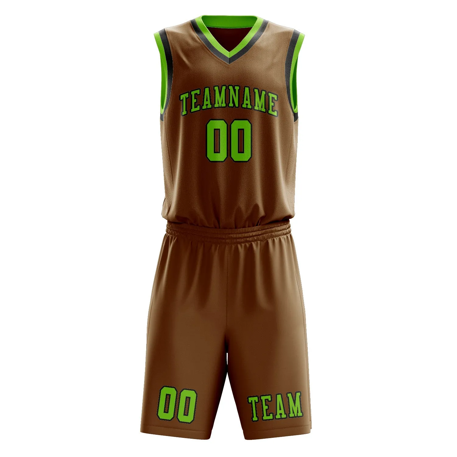 Custom Khaki Emerald Green Basketball Set sold by Tailorly product image thumbnail 2