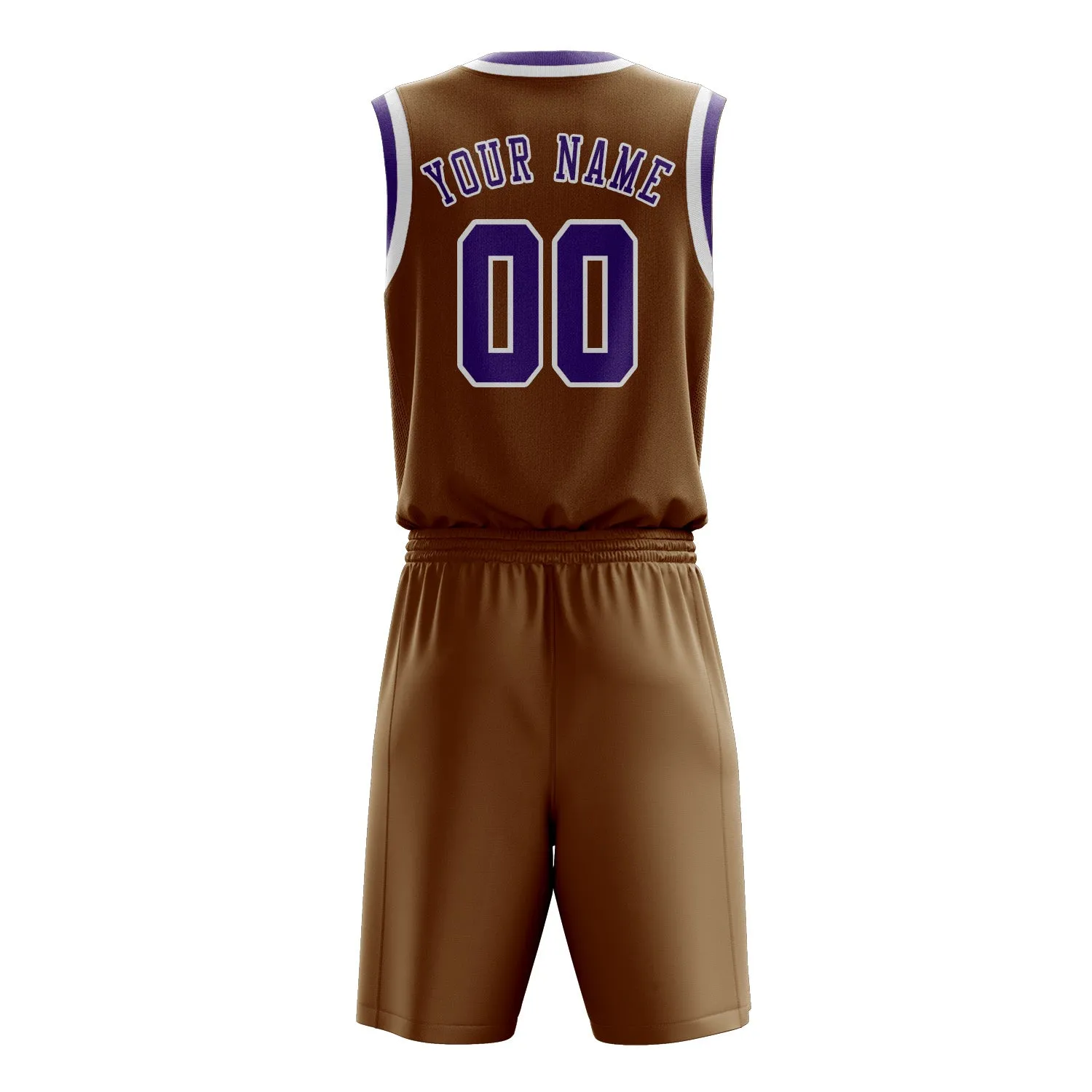 Custom Khaki Light Purple Basketball Set sold by Tailorly product image thumbnail 3