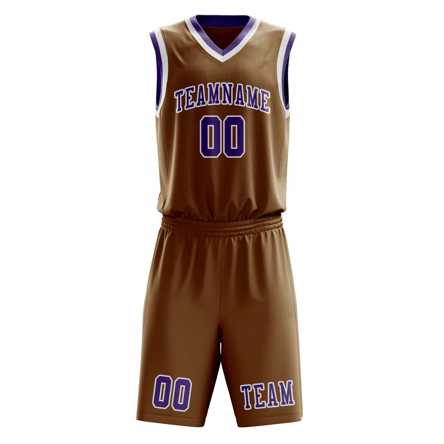 Custom Khaki Light Purple Basketball Set sold by Tailorly product image thumbnail 2