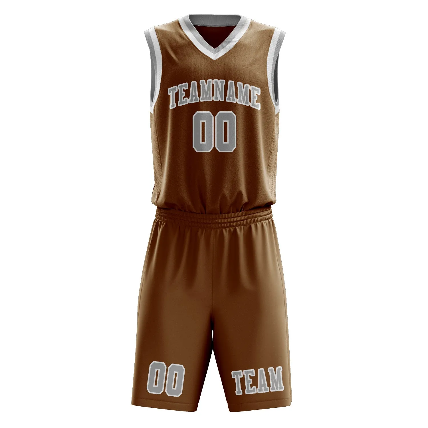 Custom Khaki Gray Basketball Set sold by Tailorly product image thumbnail 2
