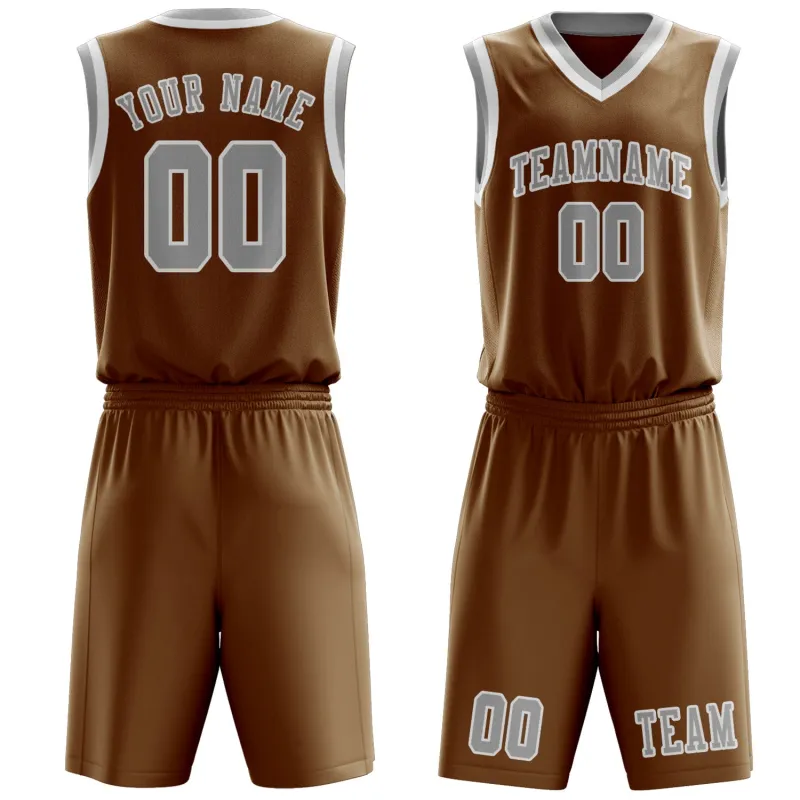 Custom Khaki Gray Basketball Set made by Tailorly
