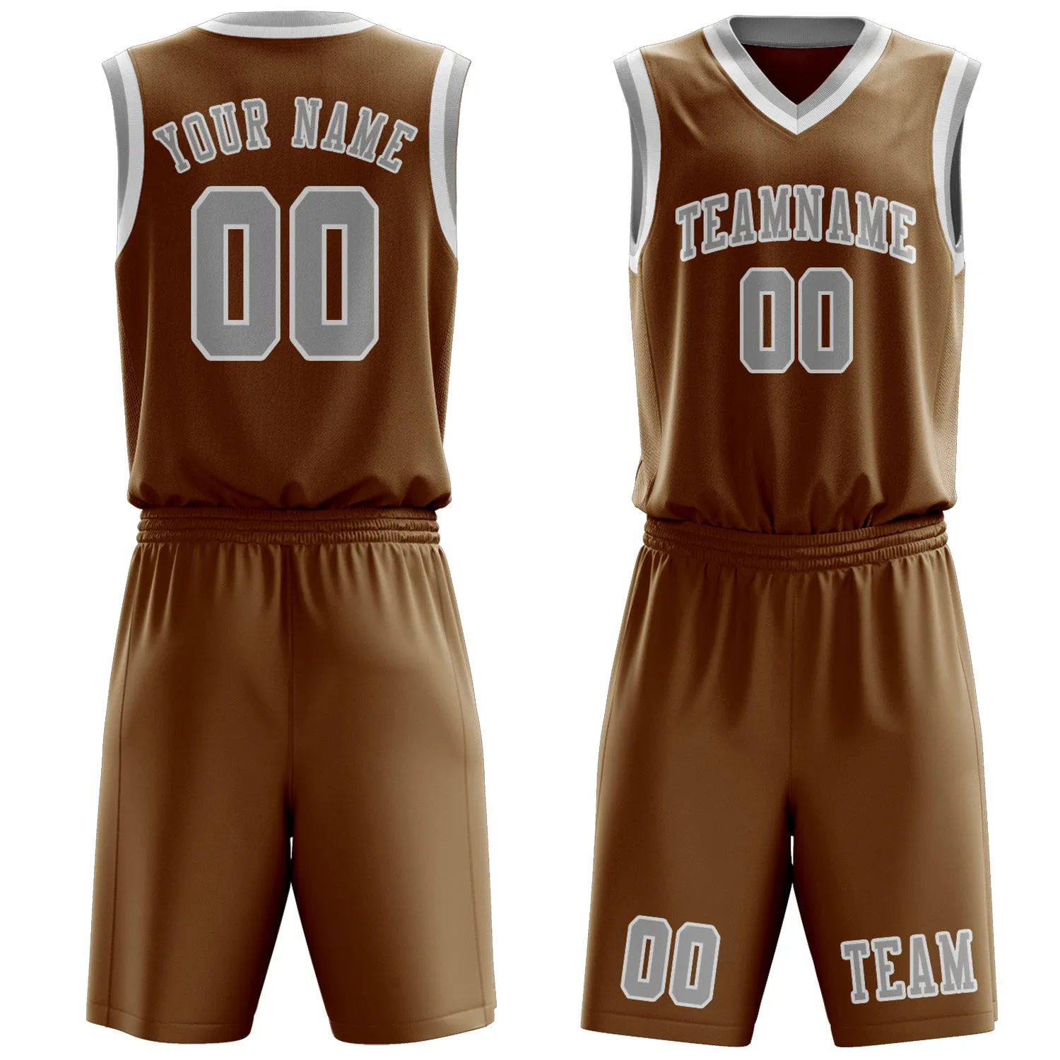Custom Khaki Gray Basketball Set sold by Tailorly