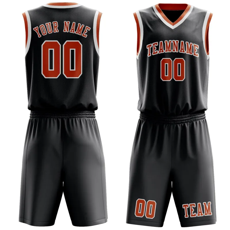 Custom Dark Grey Orange Basketball Set made by Tailorly