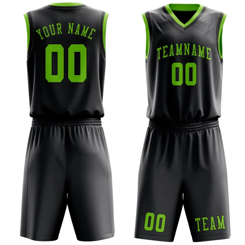 Custom Dark Grey Emerald Green Basketball Set made by Tailorly