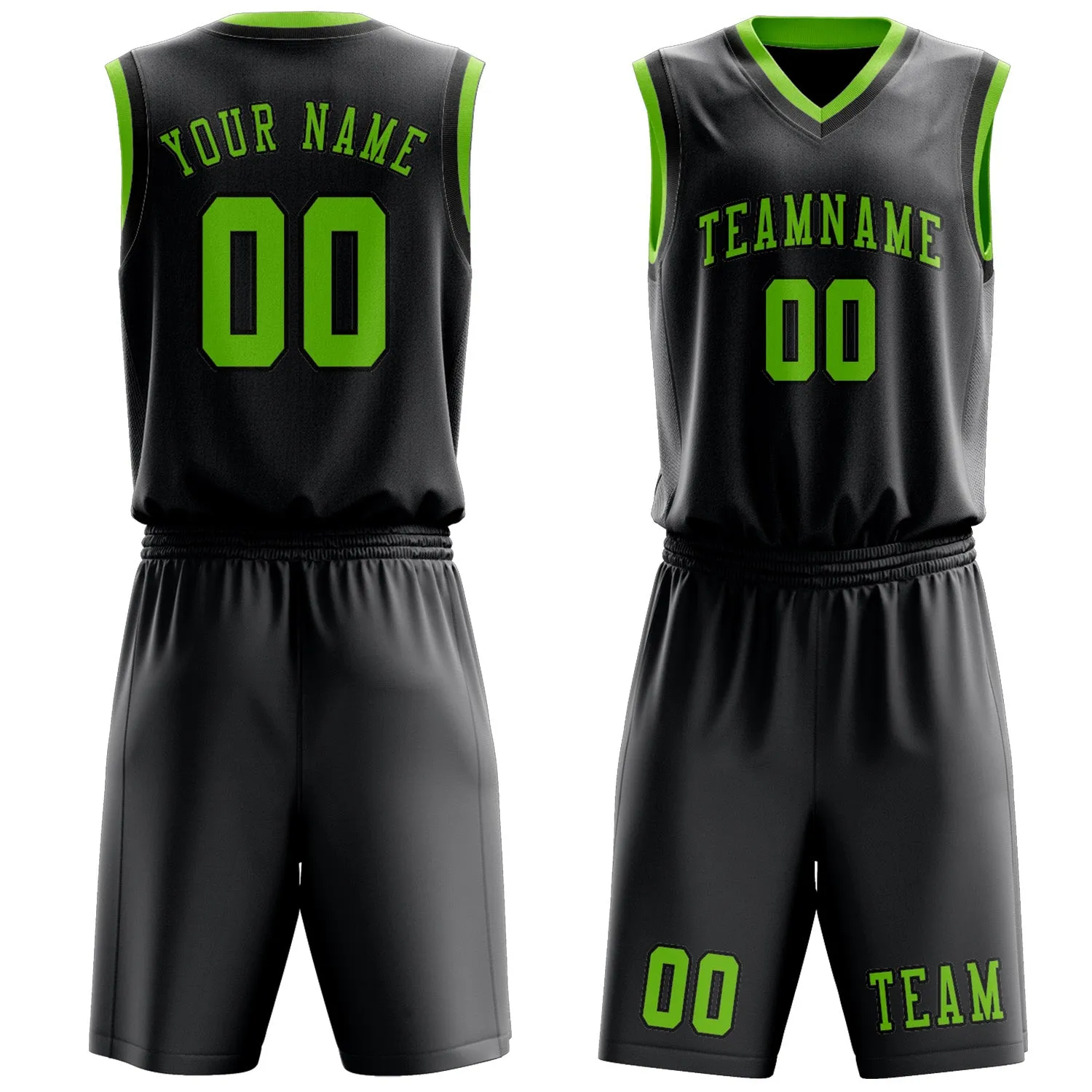 Custom Dark Grey Emerald Green Basketball Set sold by Tailorly