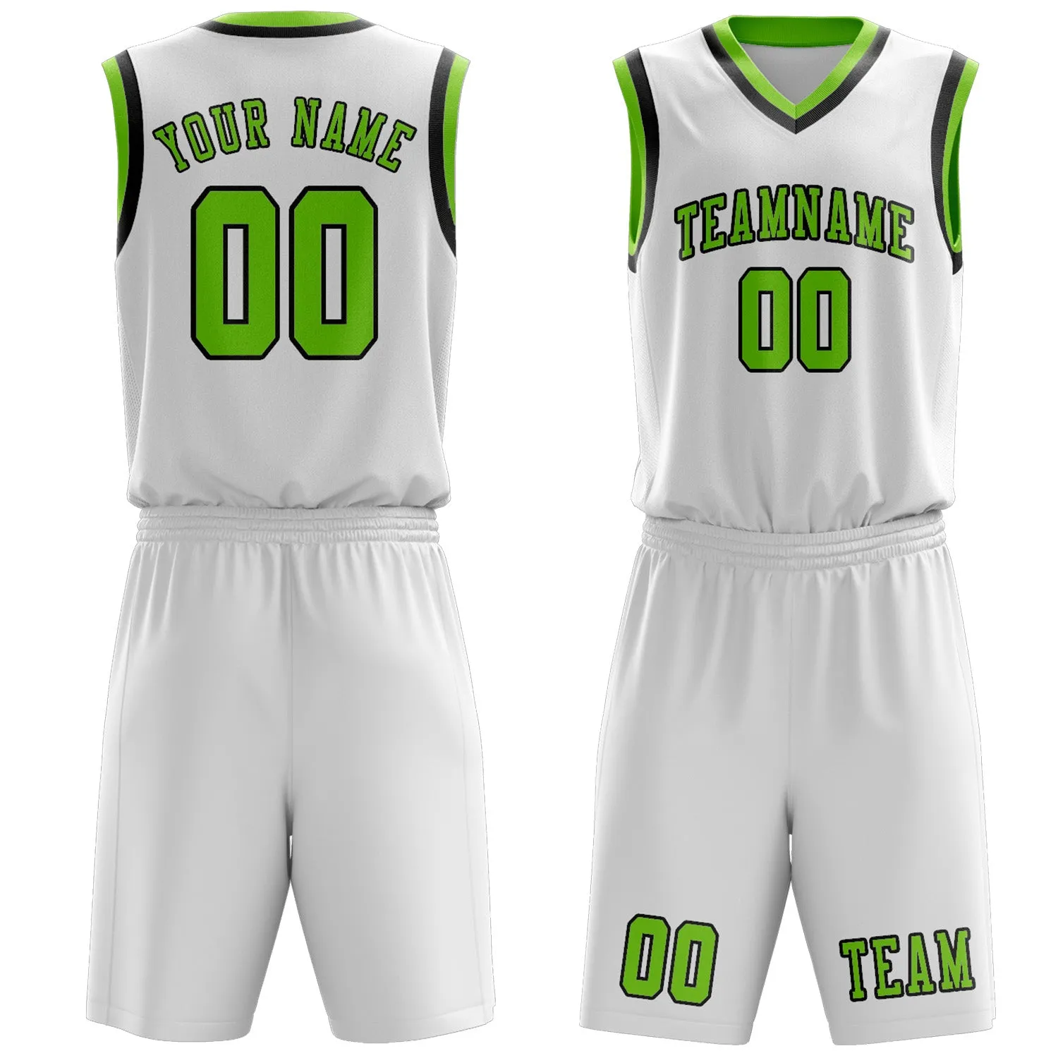 Custom White Emerald Green Basketball Set sold by Tailorly