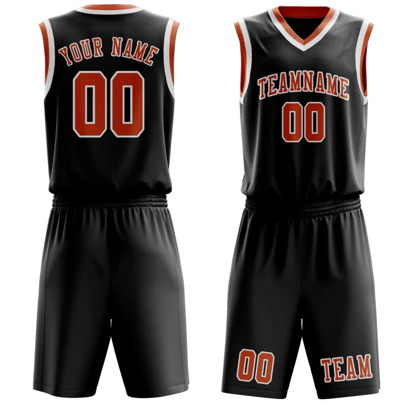 Custom Black Orange Basketball Set made by Tailorly