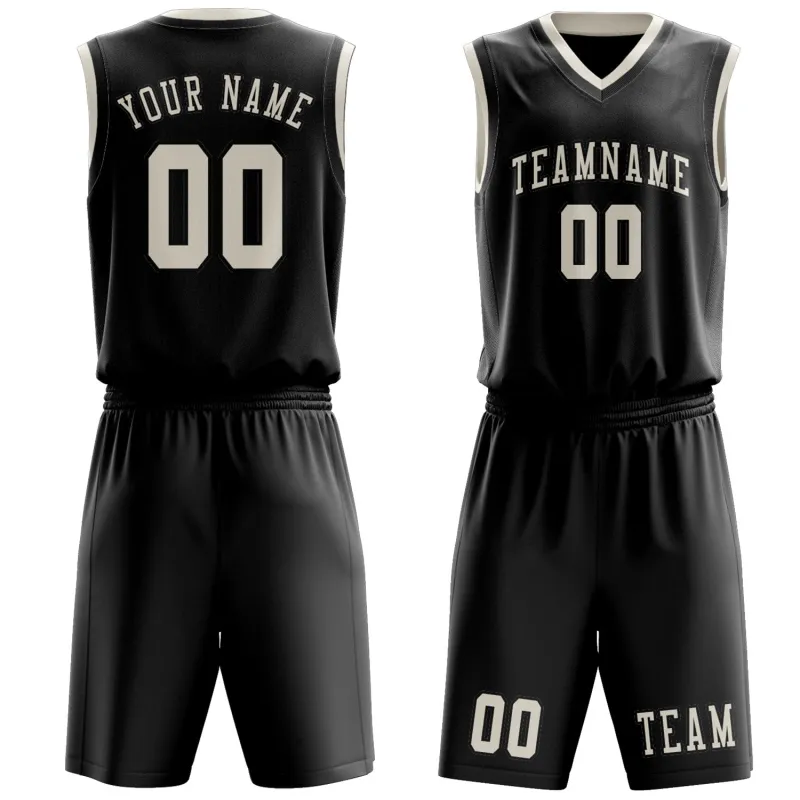 Custom Black Cream Basketball Set made by Tailorly