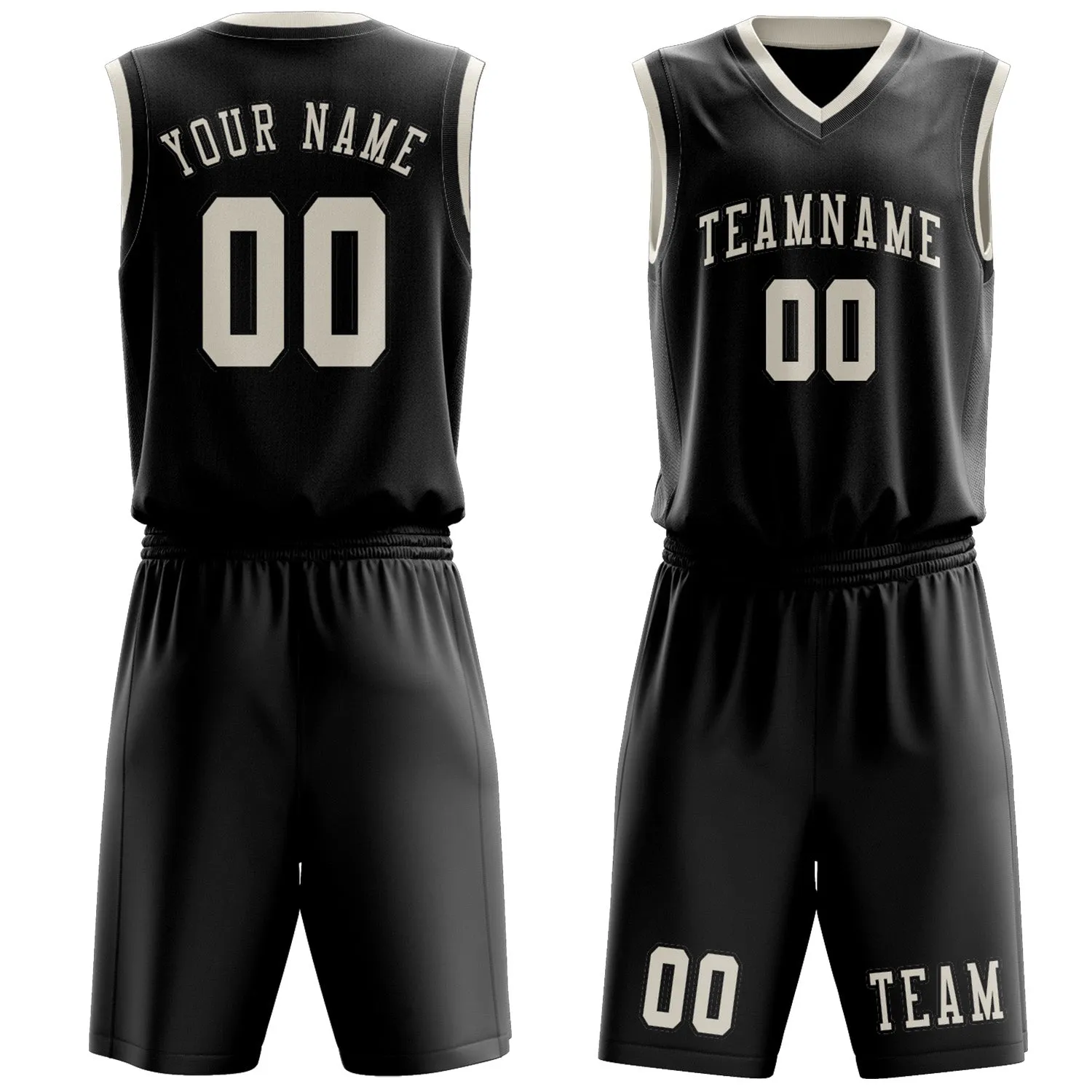 Custom Black Cream Basketball Set sold by Tailorly