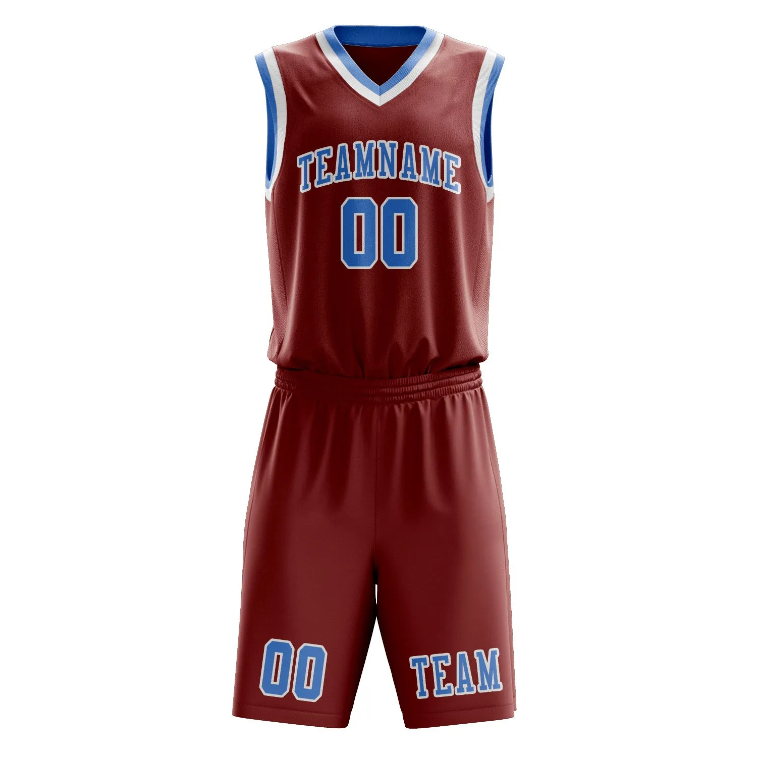 Custom Coral Red Light Blue Basketball Set sold by Tailorly product image thumbnail 2