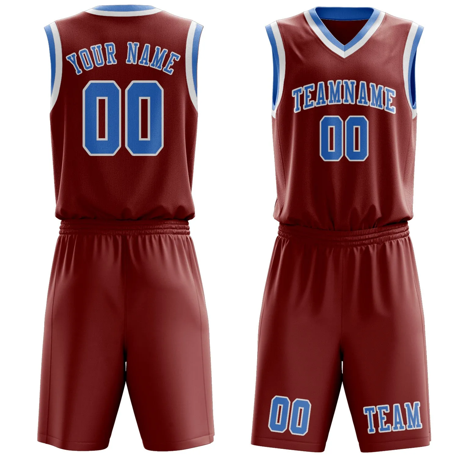 Custom Coral Red Light Blue Basketball Set sold by Tailorly