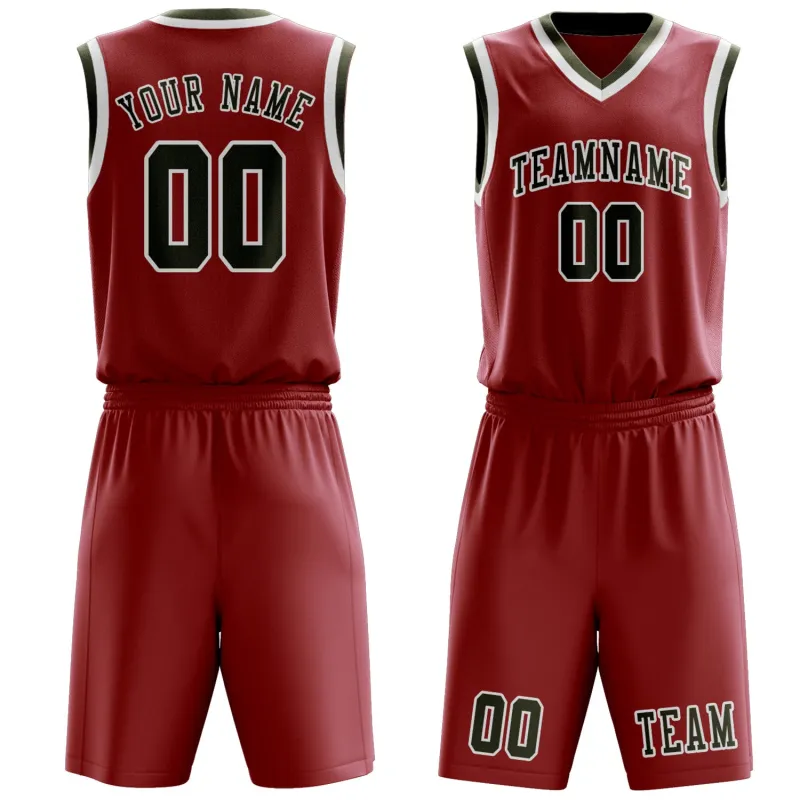 Custom Red Olive Basketball Set made by Tailorly