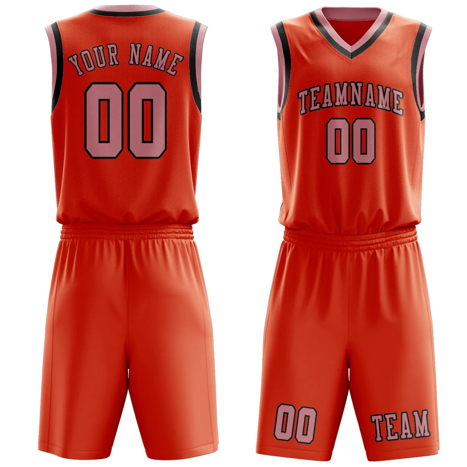 Custom Orange Red Light Pink Basketball Set sold by Tailorly