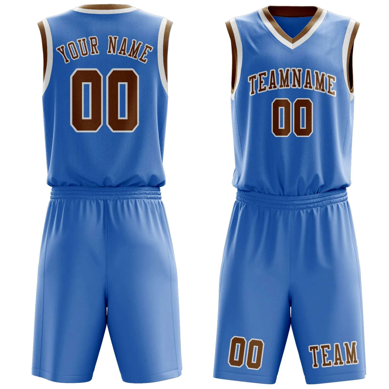 Custom Light Blue Khaki Basketball Set sold by Tailorly