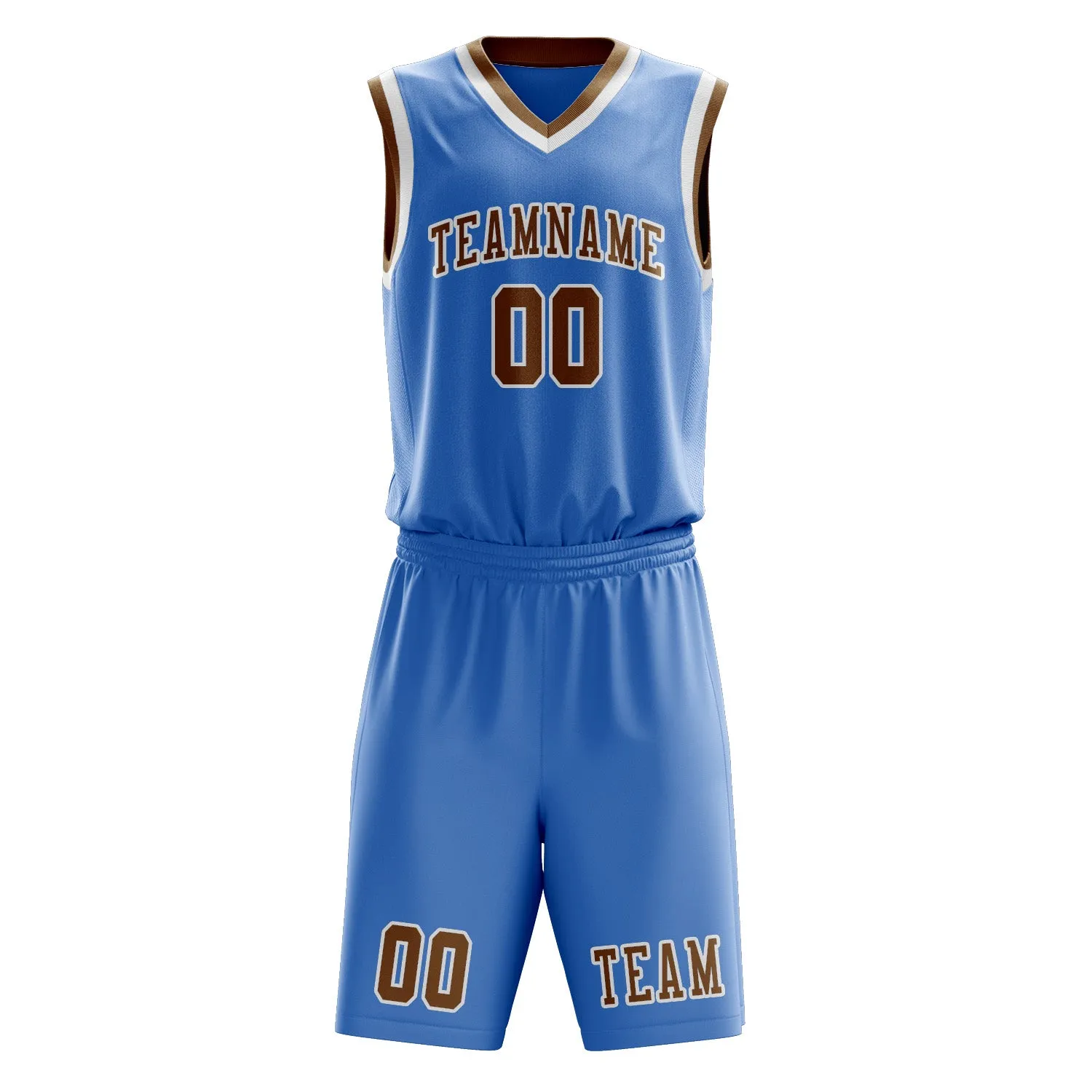 Custom Light Blue Khaki Basketball Set sold by Tailorly product image thumbnail 2