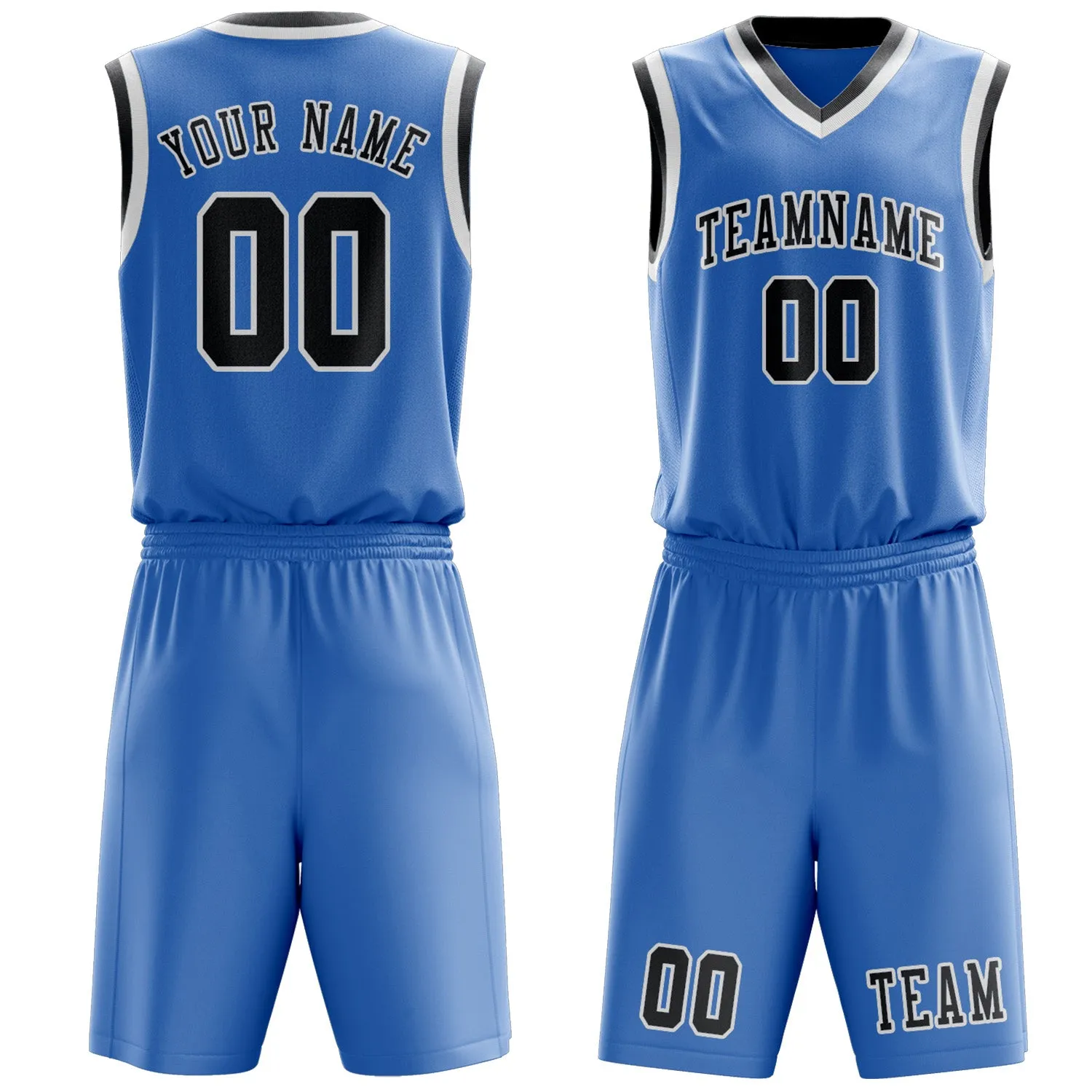Custom Light Blue Dark Grey Basketball Set sold by Tailorly